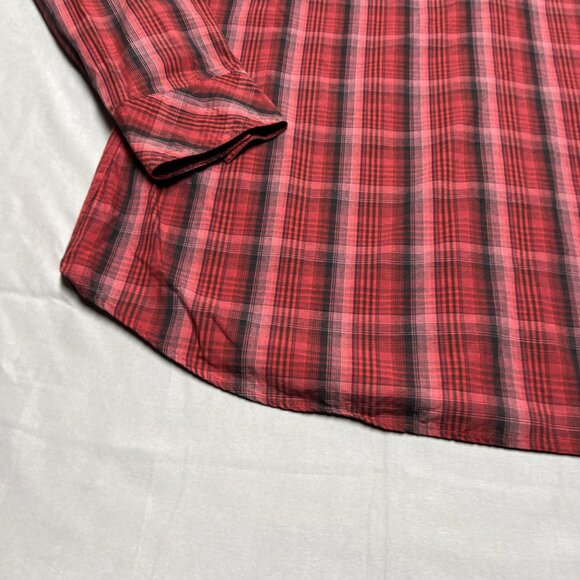 Mark Ecko Y2K Red/Black Plaid Casual Button Down 100% Cotton Long Sleeve SZ XXL - Picture 13 of 16